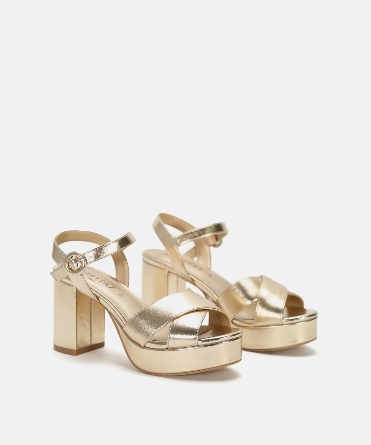 Sandalia tac&oacute;n tiras cruzadas image number null